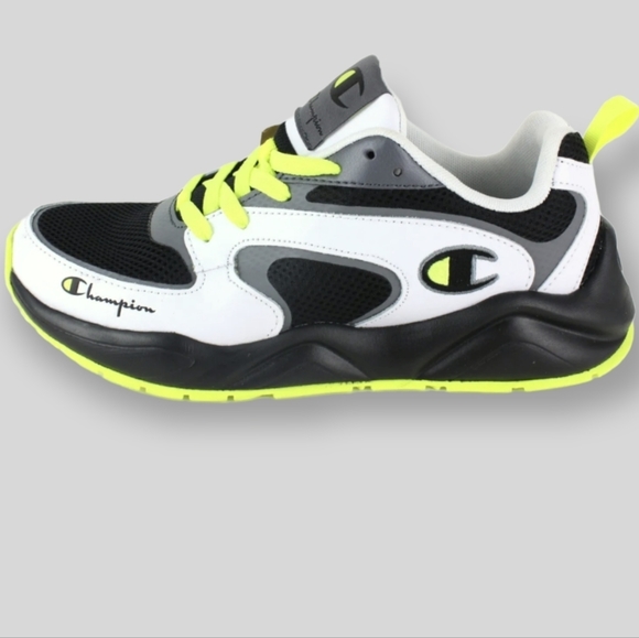 champion Men's Sneakers Shoes Size 9 and 9.5 Retro Black -Green Logo Champion - Picture 2 of 5